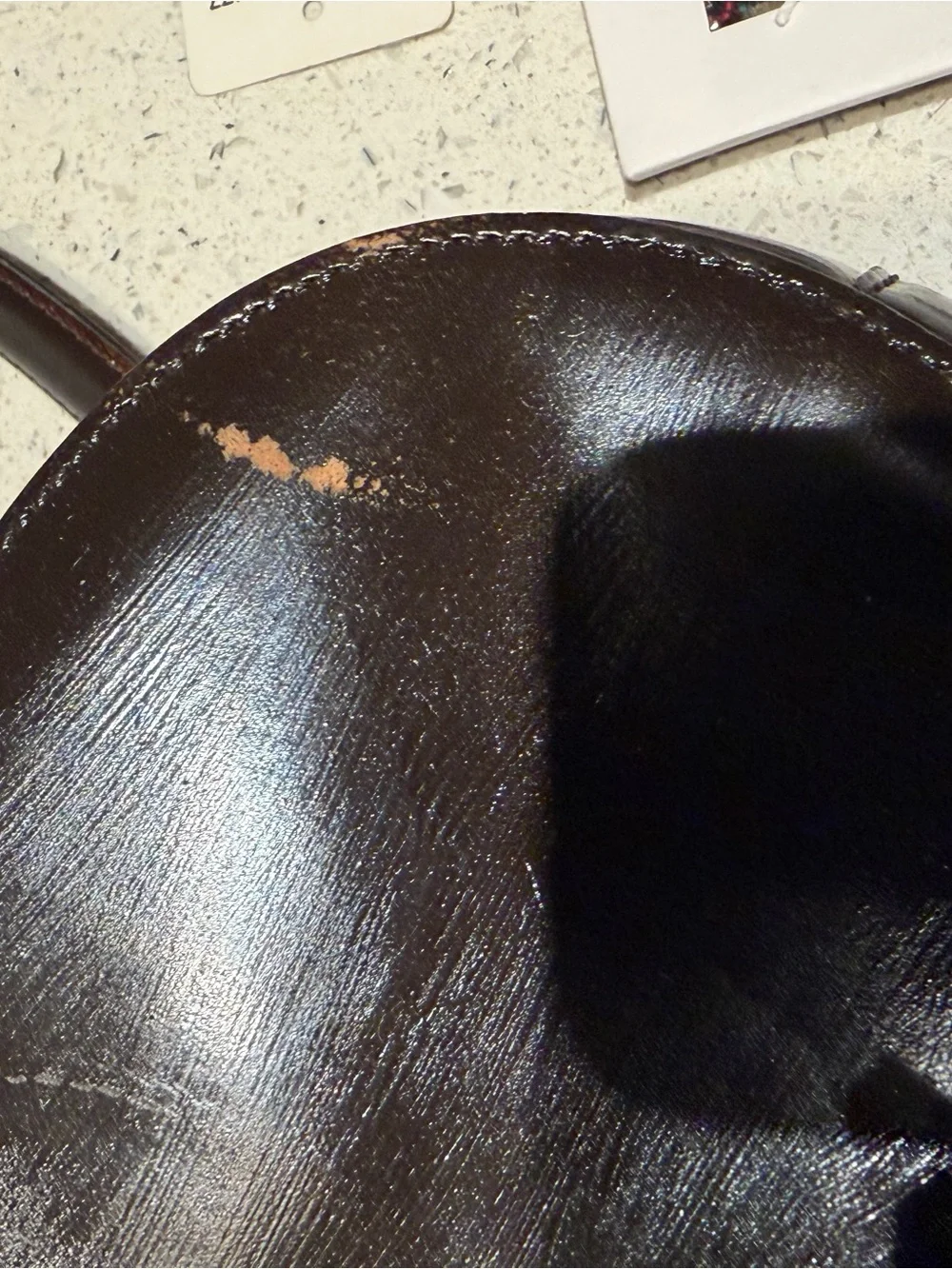 Moschino Brown Leather Top-Handle Bag with Wood Accent PROJECT
